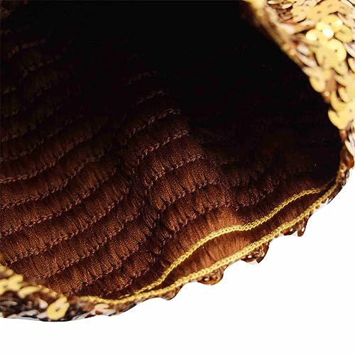 JUMISEE Sparkly Sequin Berets for Women Girls Fashion Beanie Hat Costume Accessories for Festival Party Dance - color: Coffee