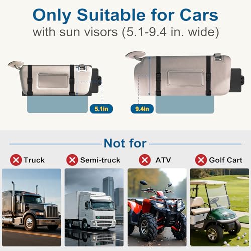 Veharvim Sun Visor Extender for Car (Polarized, UV400, PC Lens, Side Sunshade,Straps&Adjusters), Car Visor Extender Sun Blocker,Visor Extender Attachment, Anti-Glare for Safe Driving(Driver+Passenger) - size: (Driver+Passenger) Side