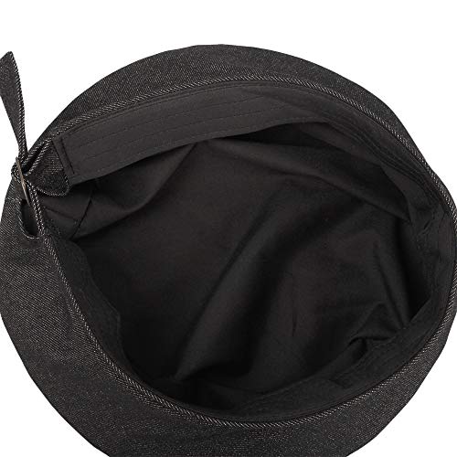 WITHMOONS Beret Hat Cool Denim Cotton British Style Strap Adjustable JDF1177 - color: Black