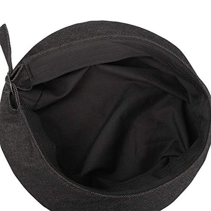 WITHMOONS Beret Hat Cool Denim Cotton British Style Strap Adjustable JDF1177 - color: Black