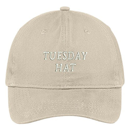 Trendy Apparel Shop Tuesday Hat Embroidered Soft Cotton Low Profile Dad Hat Baseball Cap - color: Stone