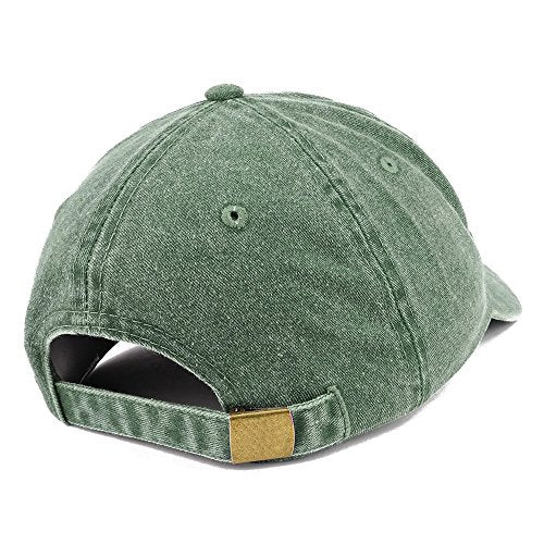Trendy Apparel Shop Number 1 Dad Embroidered Pigment Dyed Low Profile Cotton Cap - color: Dark Green