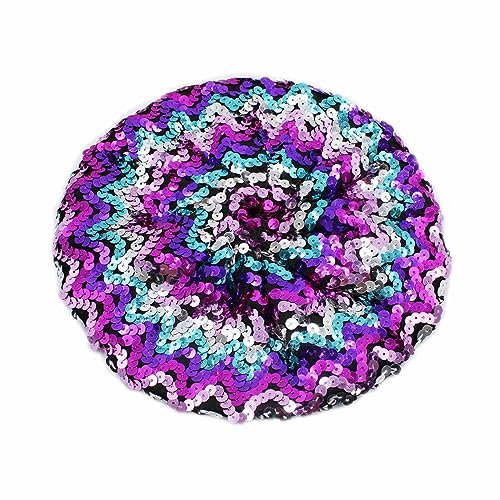 JUMISEE Sparkly Sequin Berets for Women Girls Fashion Beanie Hat Costume Accessories for Festival Party Dance - color: Multicolored