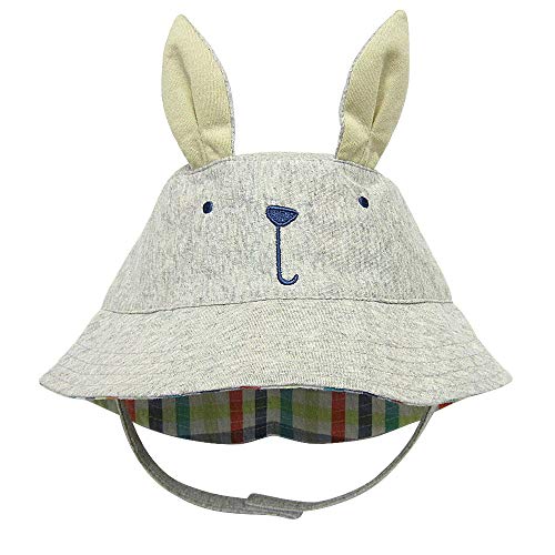 Kids Toddler Baby Boy Sun Hat Summer Bucket Hats with UPF 50+ UV Sun Protective - color: Rabbit Ears/Grey, size: 0-6 Months