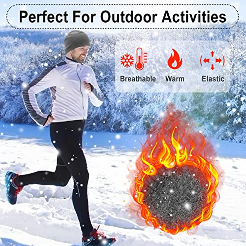 HASAGEI Thermal Running Hat - Men's Skull Cap Cycling Cap Under Helmet for Winter - color: Grey