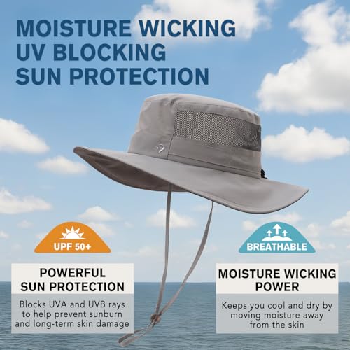TOP-EX Wide Brim Sun Hat for Women & Men, Foldable for Travel, S/M to XXL - color: Grey, size: Medium-Large