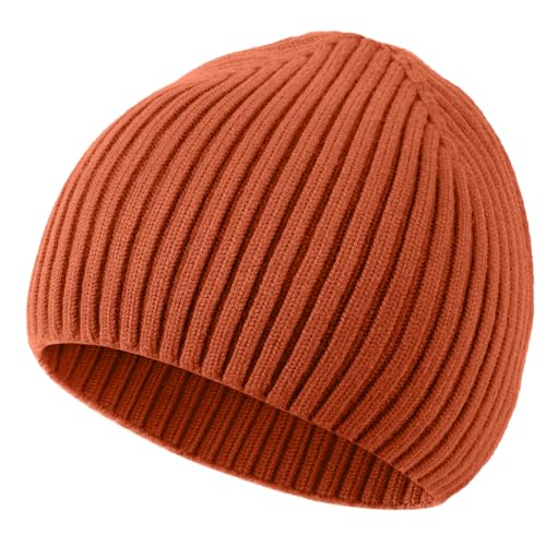 ROYBENS Wool Beanie for Men Women, Seamless Knit Warm Winter Hat Skull Caps - color: 1pcs-orgage