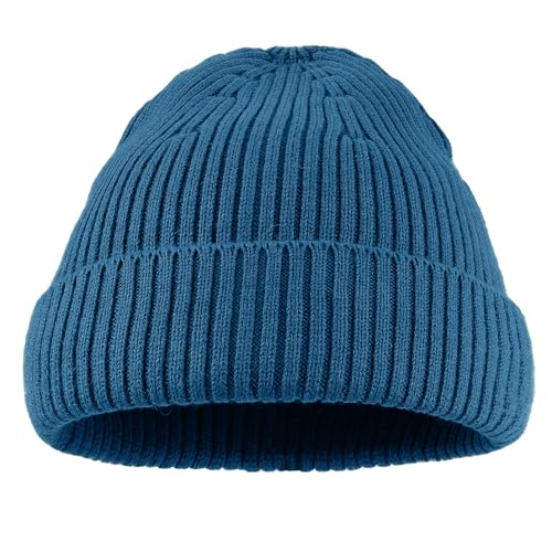 Clakllie Swag Beanie for Men Cuffed Thick Knitted Hat Warm Winter Hats Plain Stocking Skullcap Stretchy Fisherman Beanies Hat - color: Cdus-kh43-blue