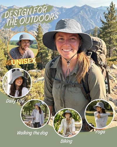 Water-Resistant UPF 50+ Sun Bucket Hat Packable Brimmed for Women Men - color: Grey