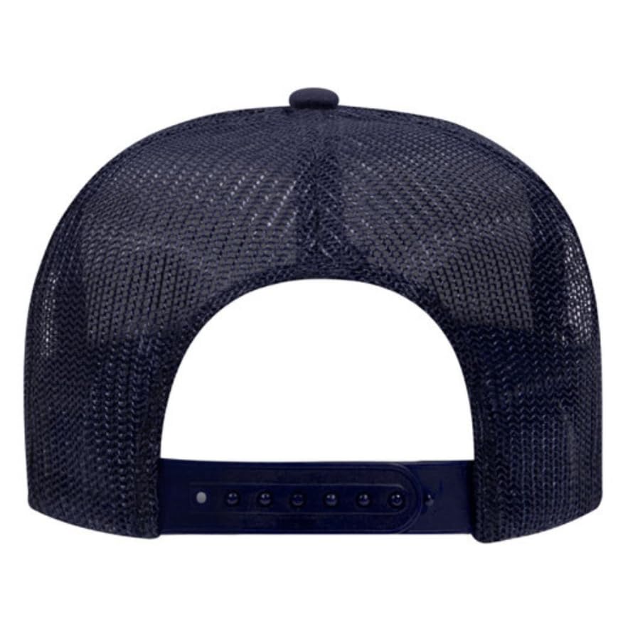 Otto Cap 5-Panel High Crown Mesh Back Trucker Hat - color: Navy