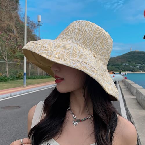 FaroDor Women's Reversible Bucket Hat UV Protection Packable Travel Cap Wide Brim Sun Hats 2026 - color: 6yellow