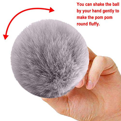 BQTQ 26 Pcs Faux Fur Pom Poms DIY Hat Pompom with Elastic Loop (Soft Color) - color: Soft Color