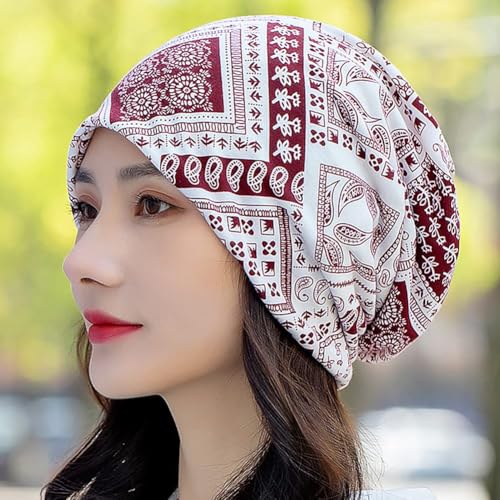 XYIYI Womens Chemo Headwear Hats Cotton Slouchy Beanie Cap Scarf - color: 3pcs Black Red Blue-x