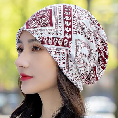 XYIYI Womens Chemo Headwear Hats Cotton Slouchy Beanie Cap Scarf - color: 3pcs Black Red Blue-x