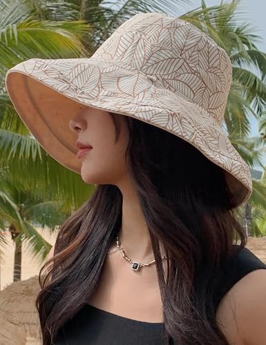 FaroDor Women's Reversible Bucket Hat UV Protection Packable Travel Cap Wide Brim Sun Hats 2026 - color: 6beige