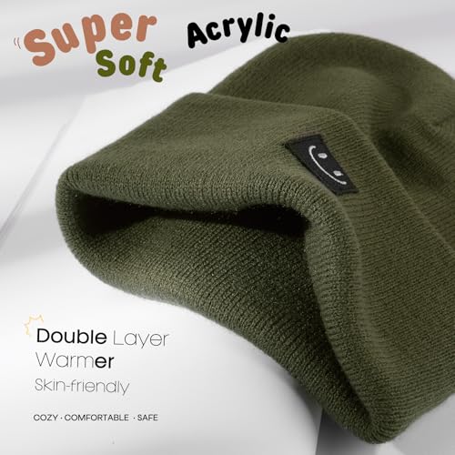 FURTALK Baby Beanie Toddler Winter Hat Boys Girls Kids Warm Knitted Cap - color: Grey+green, size: 0-6 Months