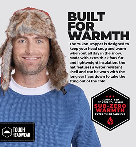 Tough Headwear Russian Trapper Hat – Water-Resistant Ushanka for Men & Women with Chin Strap & Ear Flaps - color: Lumberjack