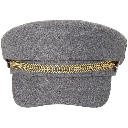 Brcus Men Women Newsboy Cabbie Peaked Beret Cap Baker Boy Yacht Captain Sailor Hat - color: Grey