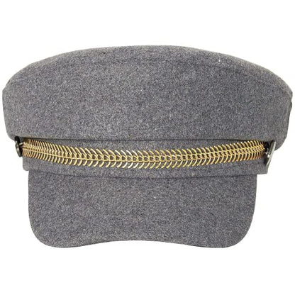 Brcus Men Women Newsboy Cabbie Peaked Beret Cap Baker Boy Yacht Captain Sailor Hat - color: Grey
