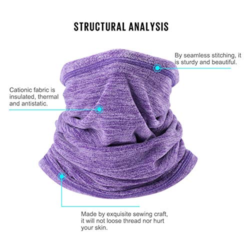 Winter Thermal Neck Warmer/Neck Gaiter Face Scarf/Face Cover Winter Ski Mask - Cold Weather Balaclava - color: Purple