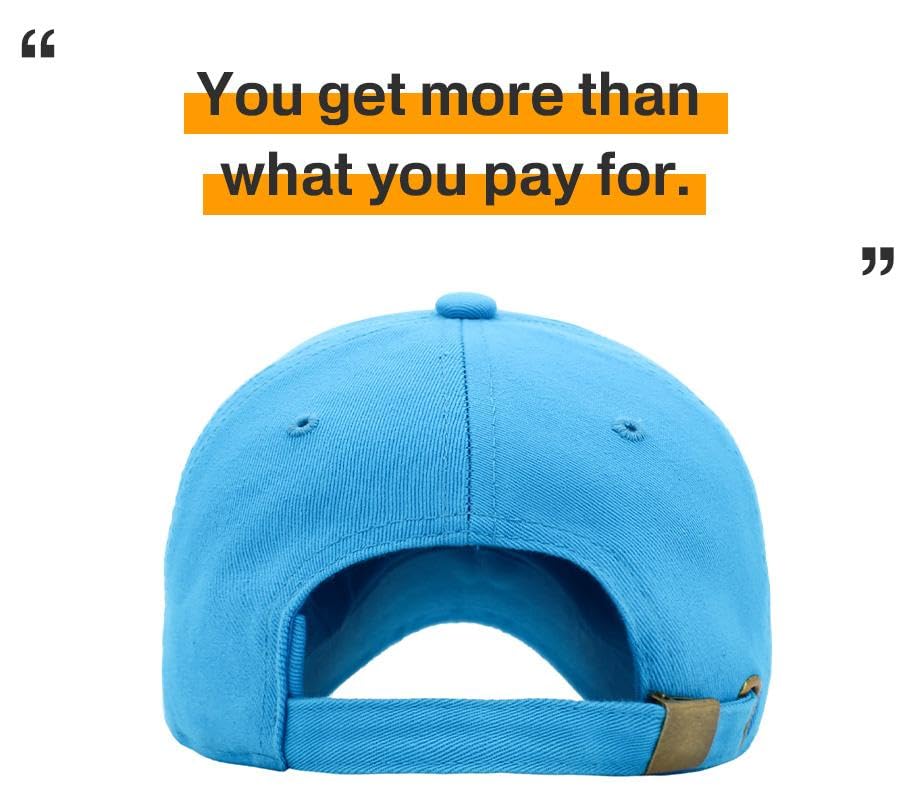 KBETHOS Classic Unisex Cotton Adjustable Low Crown Baseball Cap – Plain Dad Hat - color: Blue Aqua
