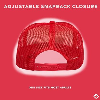 Funky Junque Blank Mesh Foam Lightweight Snapback Trucker Hat - color: White/Red