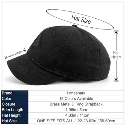 Loneshark Short Brim Baseball Cap for Running Small Bill Umpire Hat - color: Black