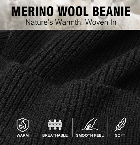 Wmcaps Merino Wool Fleece Lined Beanie Warm Winter Hats for Men Women - color: Slate Gray