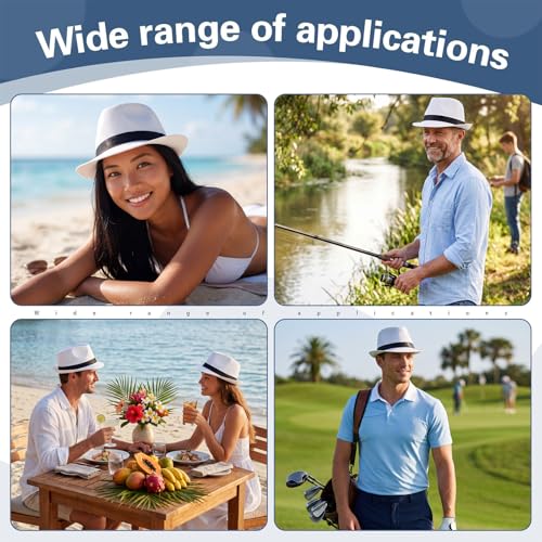 Suhine 36 Pcs Fedora Hat Bulk for 20s Party Supplies - color: White