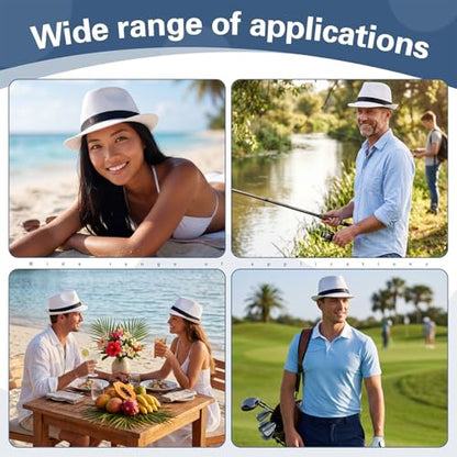 Suhine 36 Pcs Fedora Hat Bulk for 20s Party Supplies - color: White