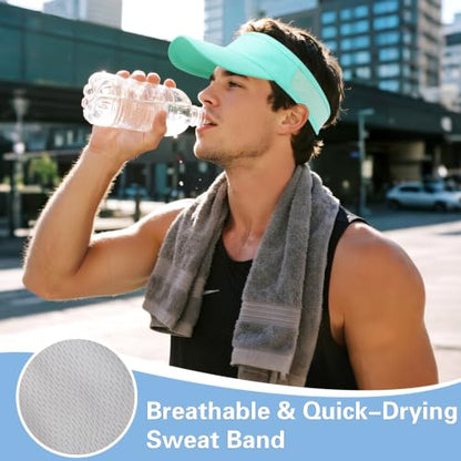 HH HOFNEN Sports Sun Visor Unisex Cooling Cap Lightweight Stretchy Packable - color: #1 Aqua