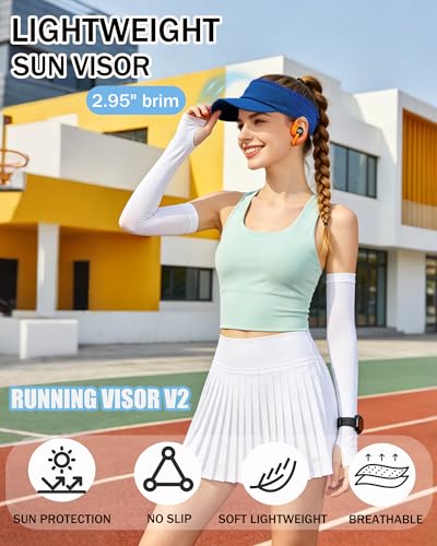 Sports Sun Visors Hat Women Men,Lightweight Cooling Stretchy Visor - color: 1-royal Blue