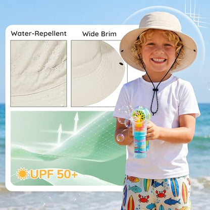 Zando Packable Kids Sun Hat UPF 50+ Girls Boys Beach Bucket Hat Summer - color: Light Pink, size: 8-12 Years