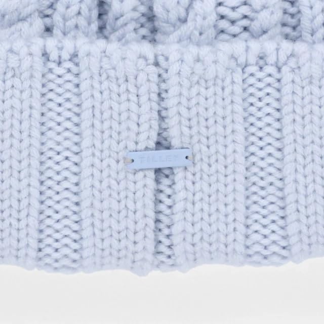 Tilley Unisex Adult Pom Pom Cable Beanie - color: Ice Blue, size: One Size