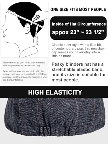 Senker Fashion 2 Pieces Newsboy Cap for Men - color: Black Grey