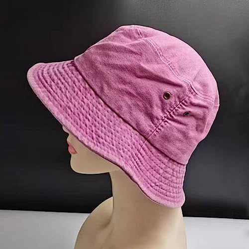 Premium Cotton Bucket Hats,Packable Hats for Men Women,Summer Bucket Hat,Fishing Sun Hats - color: Pink