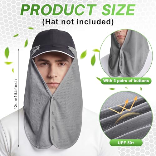 Geyoga 3Pcs UV Sun Protection Neck Drape - color: Gray