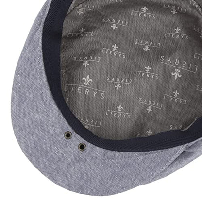 Lierys Inglese Linen Flat Cap Newsboy Linen Cotton Made in Italy Men Spring Summer Light Blue - color: Light Blue, size: 7