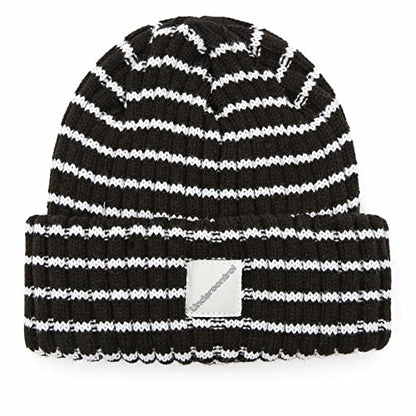 UNDERCONTROL Flexible Fit Logo Embroidery Unisex Fall Winter Thin Long Acryl Trawler Beanie Knit Slouchy Skull Ski Hat Korea - color: Black