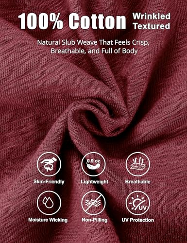ROYBENS Lightweight 100% Cotton Slouchy Summer Beanie Men Women, Chemo Cap - color: 1pc Wine Red, size: Medium