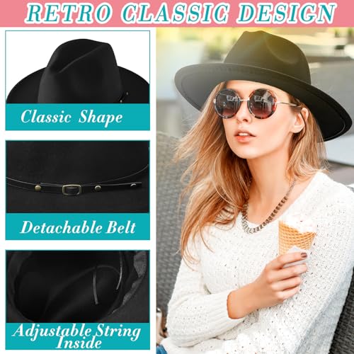 Hercicy 6 Pcs Fedora Hats for Women Men - color: Novel Color