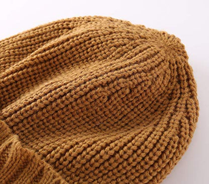 Home Prefer Men's Winter Hat Thick Knit Beanie Cap with Visor Newsboy Beanie Hat - color: Camel
