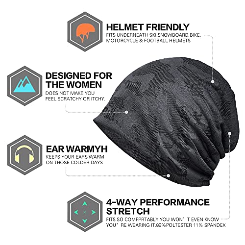 Ababalaya Womens Cotton Summer Beanie Chemo Headwear Sleep Cap - color: B-g1472-4pack Closed Top