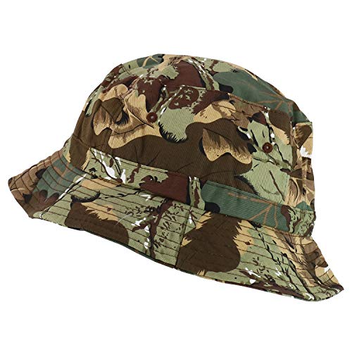 Armycrew Pigment Dyed Washed 100% Cotton Unisex Bucket Hat - color: Leaf Camo