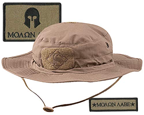Gadsden and Culpeper Tactical Patches & Boonie Hat Bundle - Coyote - color: Coyote - Usa Morale