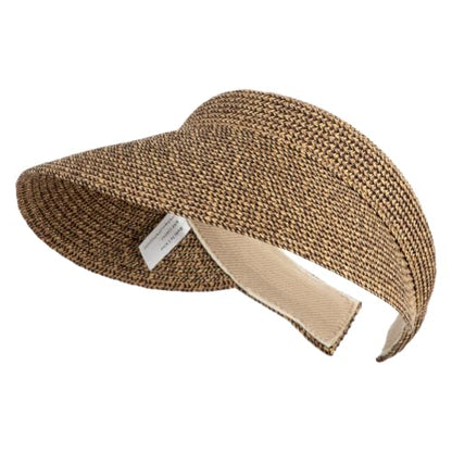 UPF 50+ Paper Braid Clip On Visor - color: Brown Black
