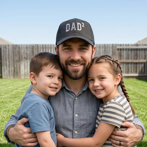 Cool Dad Hats with Funny Sayings Graphic Caps for Dads and Father's Day - color: Black - Dad Squared