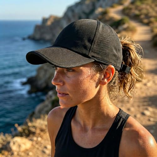 HH HOFNEN Quick Dry Baseball Hat Unstructured Athletic Golf Cap Women Men - color: 3-black+white+lightgray