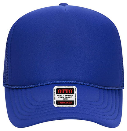 Otto Cap 5-Panel Mid Profile Mesh Back Trucker Hat, OS - color: Royal