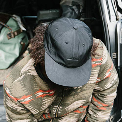 Tillak COHO Six Panel Hat, Kodra Nylon 6 Panel Cap with Snap Closure - color: Black